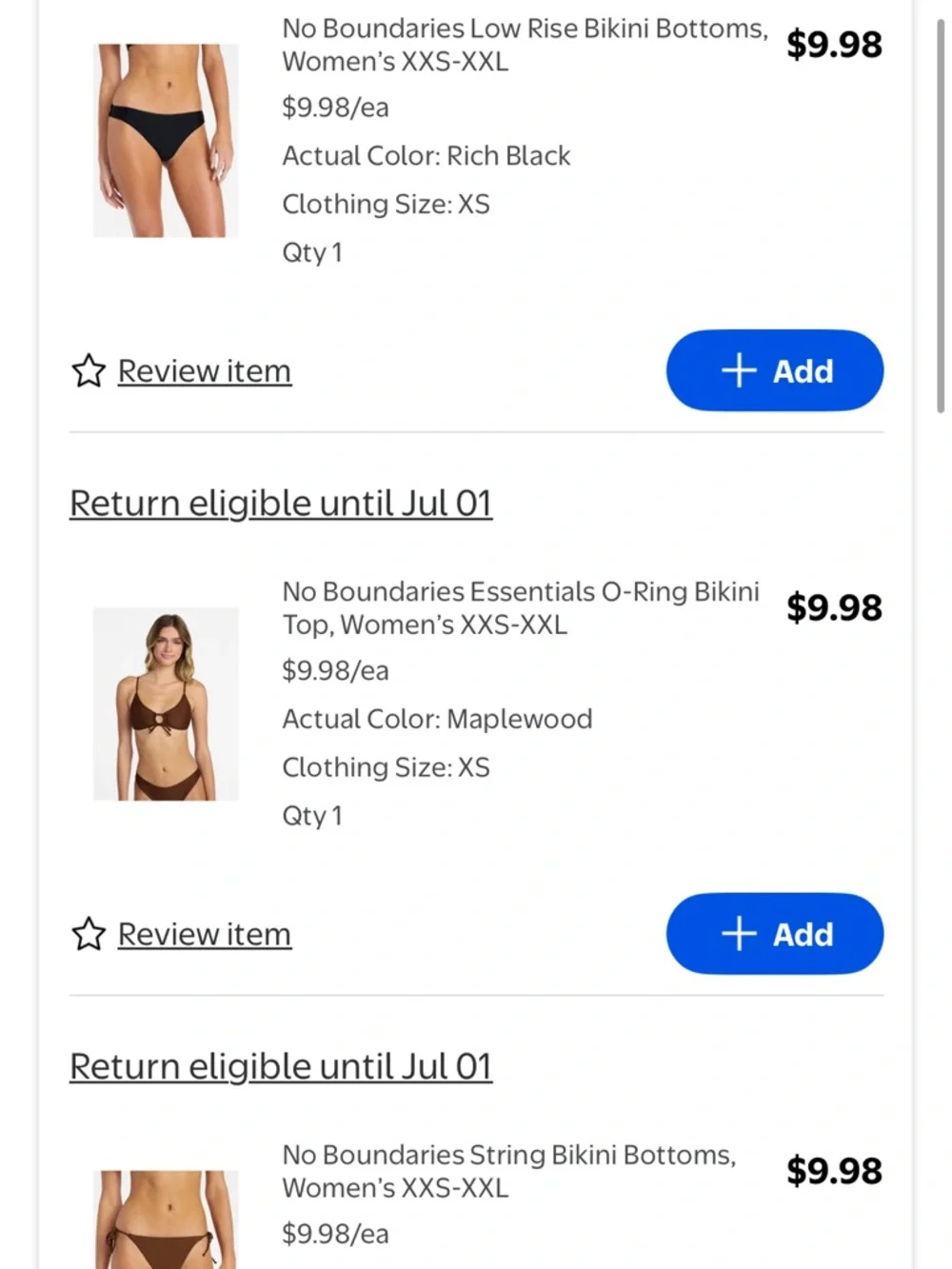 NWT Bikini’s in Blue, Brown & Black - Picture 4 of 4